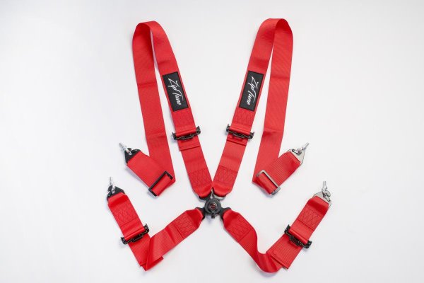 画像2: 4点　レーシングハーネス RED (2)