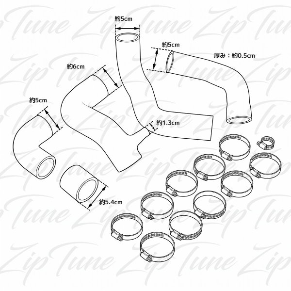 画像2: 強化サクションホース ターボホースセット (2)
